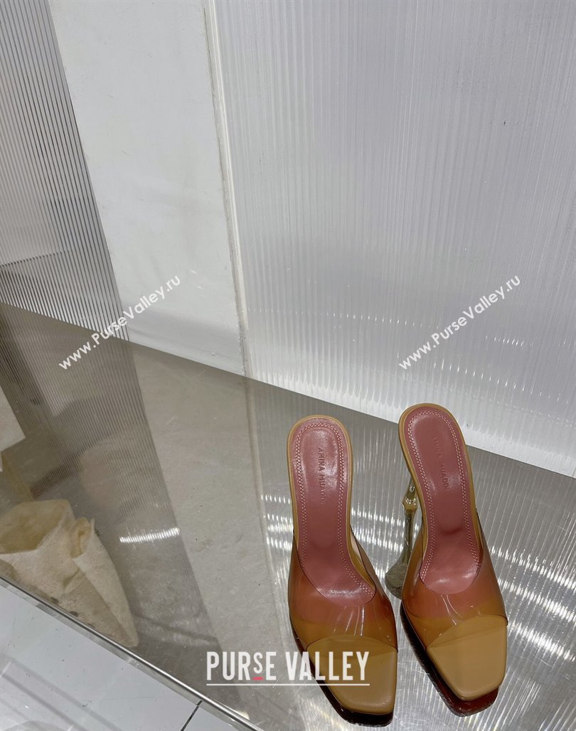 Amina Muaddi Alexa Glass Slide Sandals 11cm in PVC Yellow 2023 AM09112 (ZN-240228039)