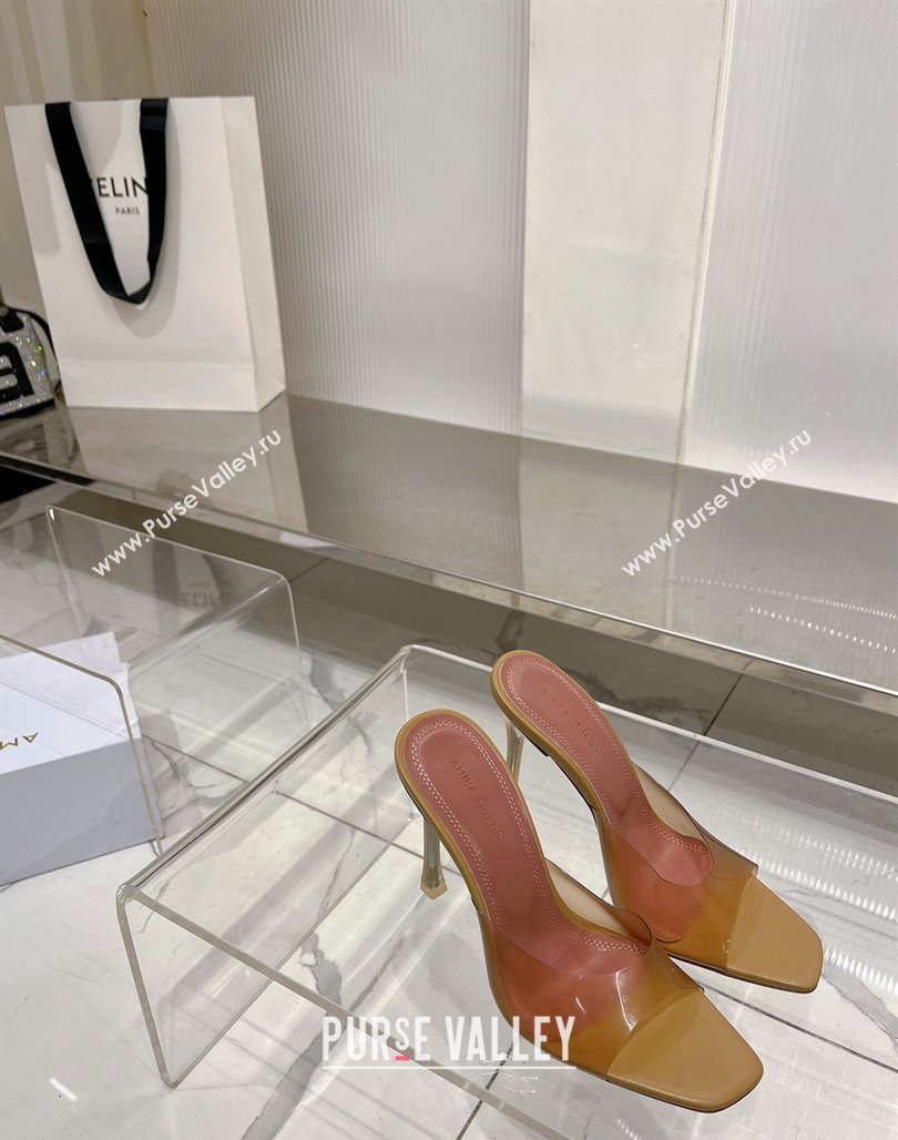 Amina Muaddi Alexa Glass Slide Sandals 11cm in PVC Yellow 2023 AM09112 (ZN-240228039)
