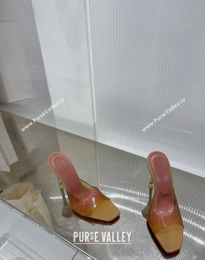 Amina Muaddi Alexa Glass Slide Sandals 11cm in PVC Yellow 2023 AM09112 (ZN-240228039)