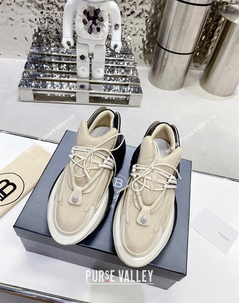 Balmain Unicorn high-top trainers 8cm in rubber and leather Light Beige 2024 032802 (MD-240328067)