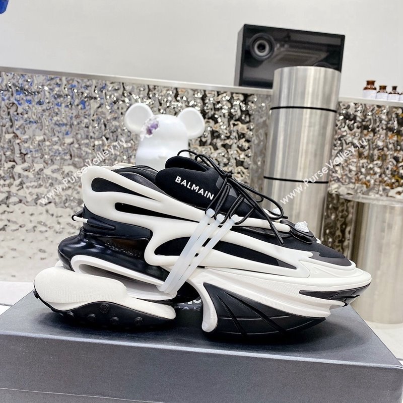 Balmain Unicorn high-top trainers 8cm in rubber and leather White/Black 2024 032802 (MD-240328071)