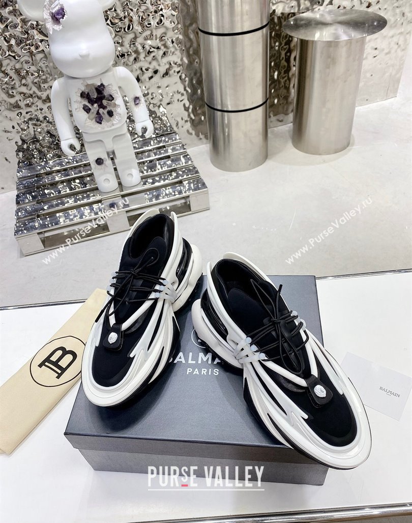 Balmain Unicorn high-top trainers 8cm in rubber and leather White/Black 2024 032802 (MD-240328071)