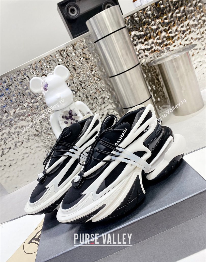 Balmain Unicorn high-top trainers 8cm in rubber and leather White/Black 2024 032802 (MD-240328071)