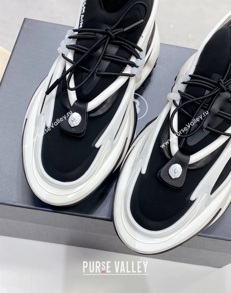 Balmain Unicorn high-top trainers 8cm in rubber and leather White/Black 2024 032802 (MD-240328071)