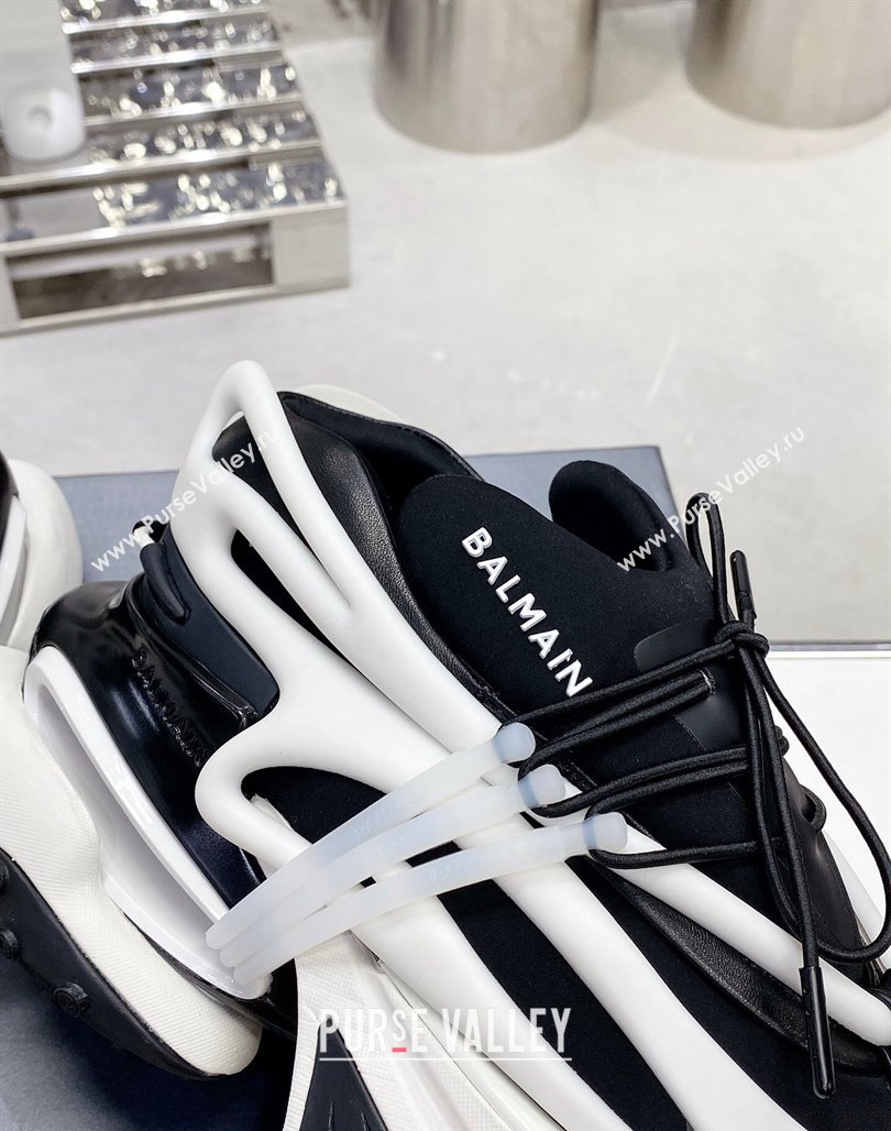 Balmain Unicorn high-top trainers 8cm in rubber and leather White/Black 2024 032802 (MD-240328071)