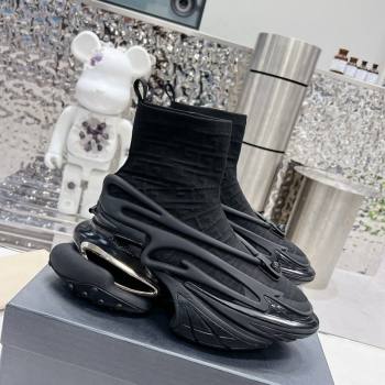 Balmain Unicorn high-top trainers 8cm in mesh and leather Black 2 2024 0328 (MD-240328060)