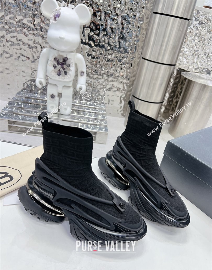 Balmain Unicorn high-top trainers 8cm in mesh and leather Black 2 2024 0328 (MD-240328060)