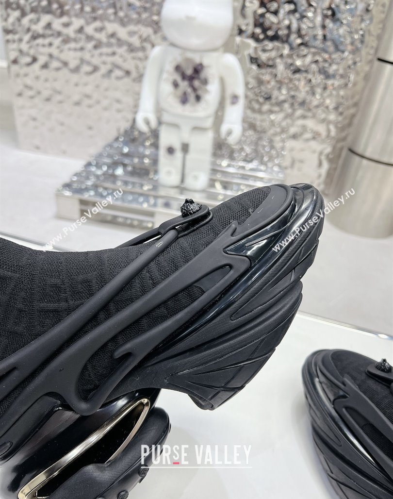 Balmain Unicorn high-top trainers 8cm in mesh and leather Black 2 2024 0328 (MD-240328060)