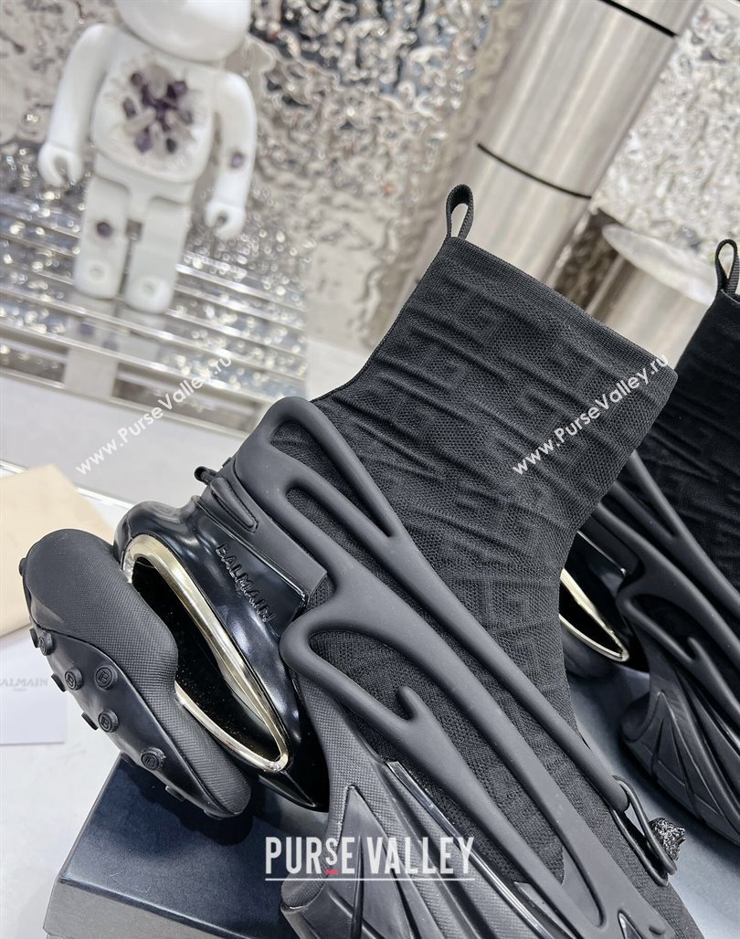 Balmain Unicorn high-top trainers 8cm in mesh and leather Black 2 2024 0328 (MD-240328060)
