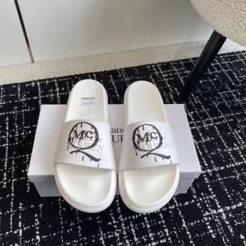 Alexander McQueen TPU Slide Sandals with Logo Print White 2024 043001 (KL-240430111)