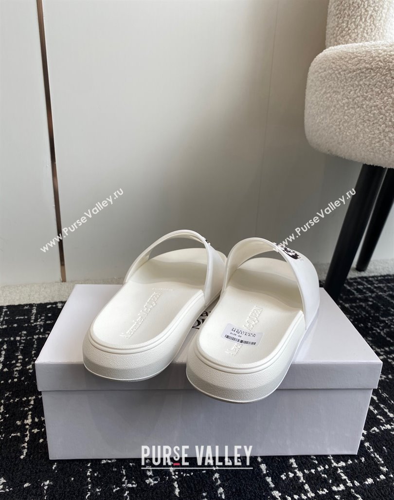 Alexander McQueen TPU Slide Sandals with Logo Print White 2024 043001 (KL-240430111)