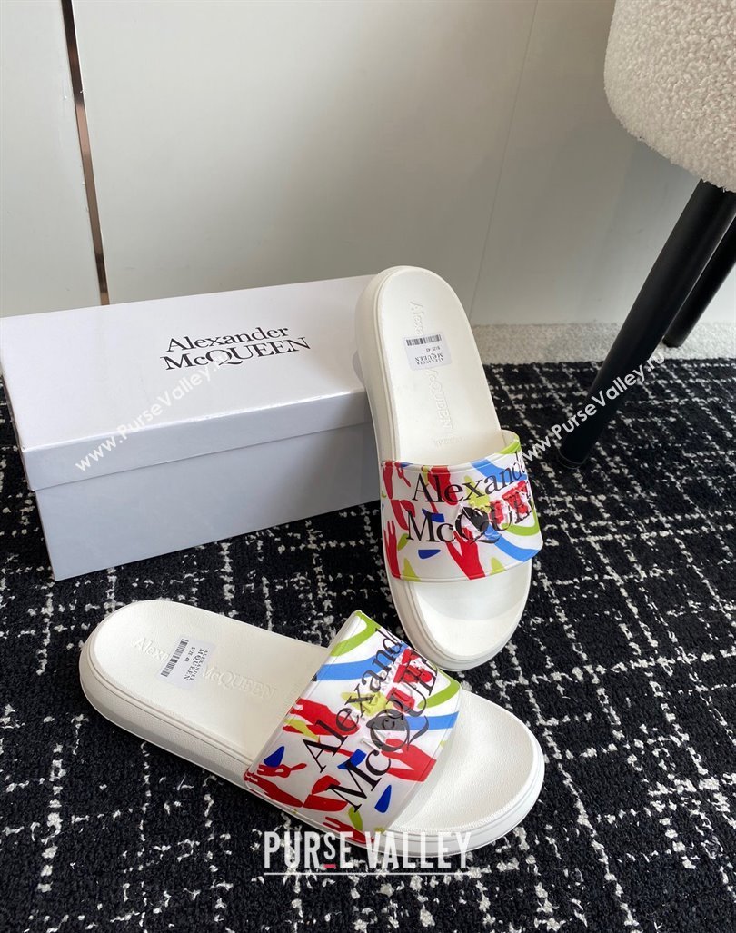 Alexander McQueen TPU Slide Sandals Multicolor 2024 043003 (KL-240430113)