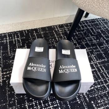 Alexander McQueen TPU Slide Sandals Black/White 2024 04310 (KL-240430120)