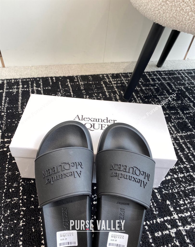 Alexander McQueen TPU Slide Sandals All Black 2024 043010 (KL-240430121)