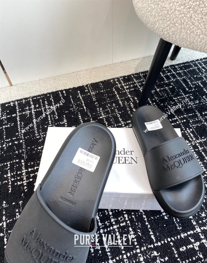 Alexander McQueen TPU Slide Sandals All Black 2024 043010 (KL-240430121)