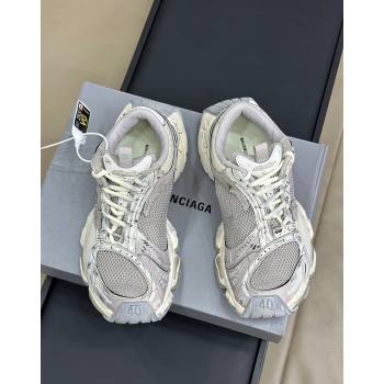 Balenciaga Stapler Trainers Sneakers in Mesh Light Grey 2024 1009 (SS-241009087)