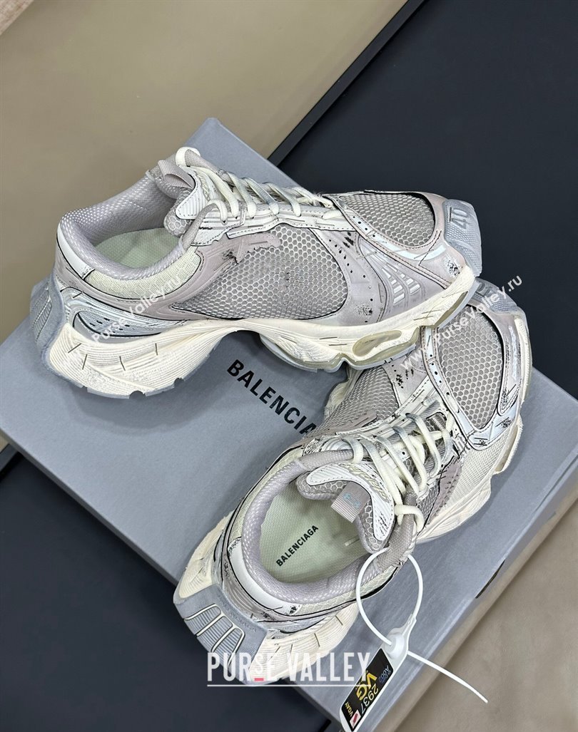 Balenciaga Stapler Trainers Sneakers in Mesh Light Grey 2024 1009 (SS-241009087)