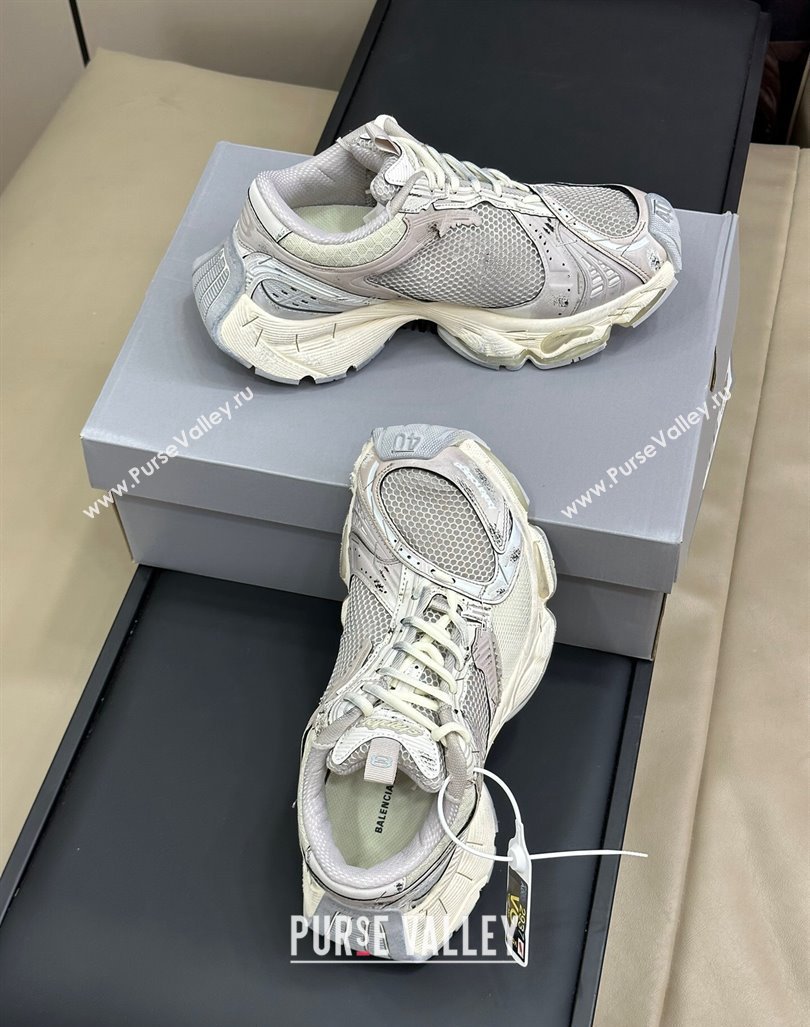 Balenciaga Stapler Trainers Sneakers in Mesh Light Grey 2024 1009 (SS-241009087)