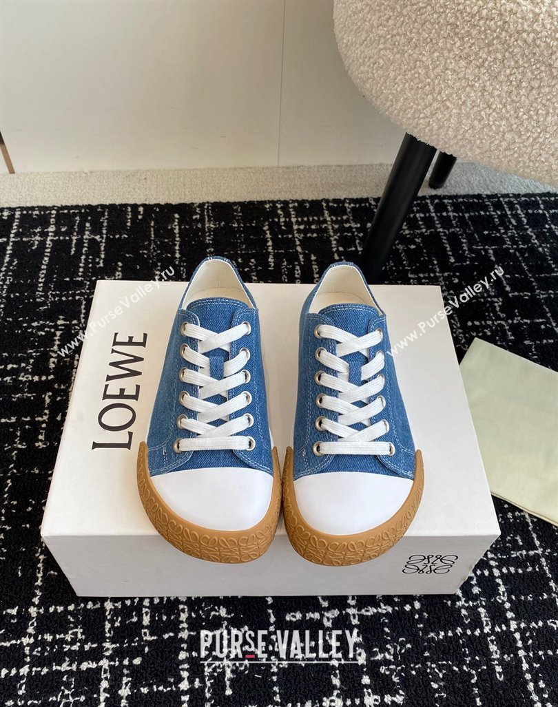 Loewe Terra Vulca Canvas Low-top Sneakers Denim Blue 2024 (KL-241009090)