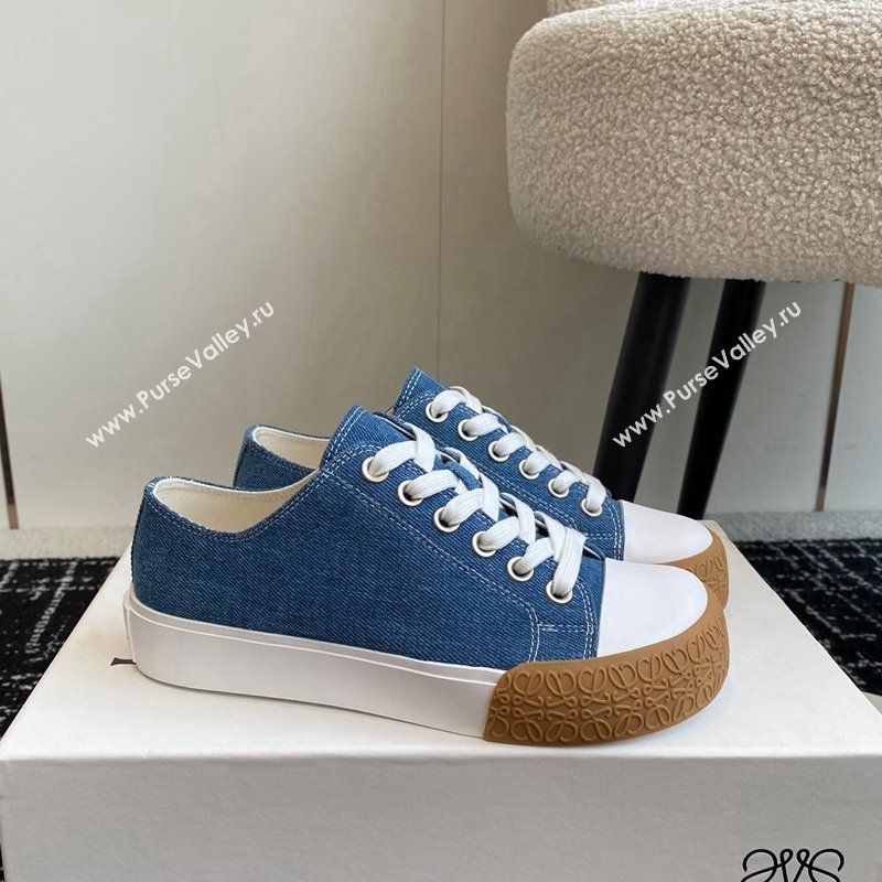 Loewe Terra Vulca Canvas Low-top Sneakers Denim Blue 2024 (KL-241009090)