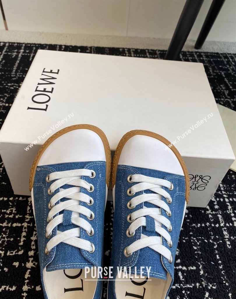 Loewe Terra Vulca Canvas Low-top Sneakers Denim Blue 2024 (KL-241009090)