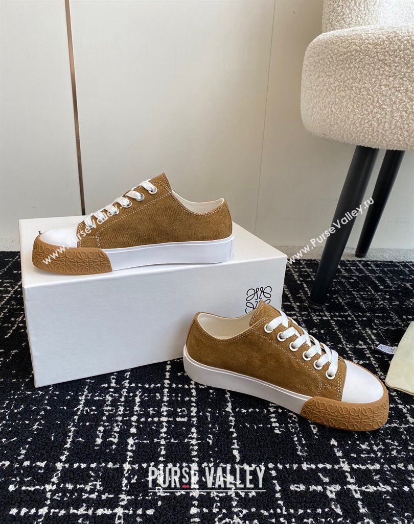 Loewe Terra Vulca Canvas Low-top Sneakers Brown 2024 (KL-241009091)