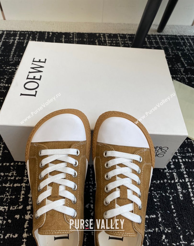 Loewe Terra Vulca Canvas Low-top Sneakers Brown 2024 (KL-241009091)