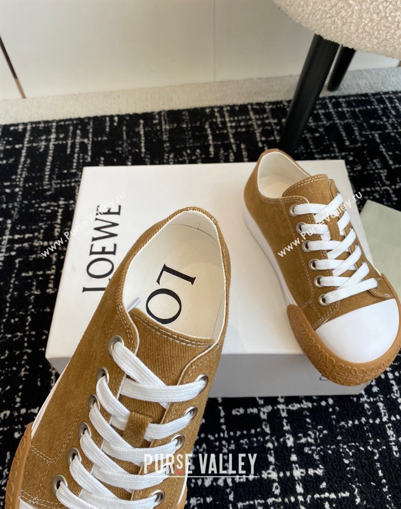 Loewe Terra Vulca Canvas Low-top Sneakers Brown 2024 (KL-241009091)