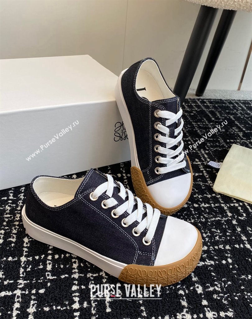 Loewe Terra Vulca Canvas Low-top Sneakers Dark Blue 2024 (KL-241009092)