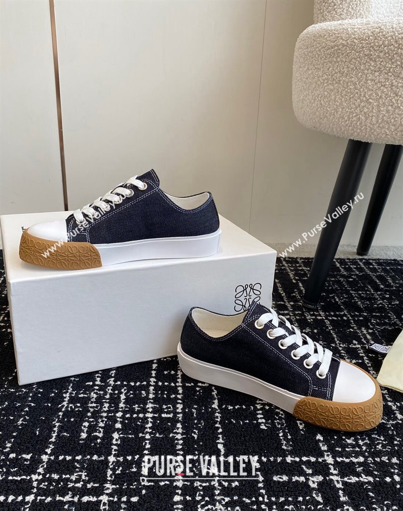 Loewe Terra Vulca Canvas Low-top Sneakers Dark Blue 2024 (KL-241009092)