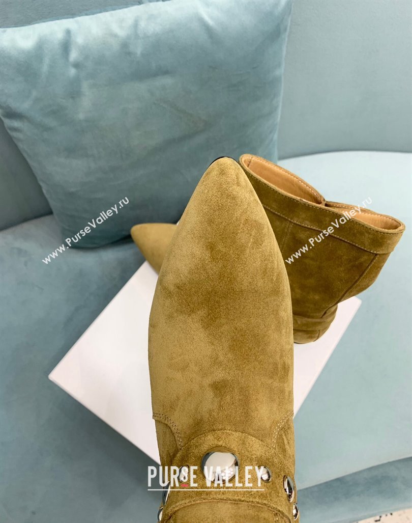 Isabel Marant Stania Flat-heeled Ankle Boots 2.5cm in Suede Apricot 2024 (KER-241009107)