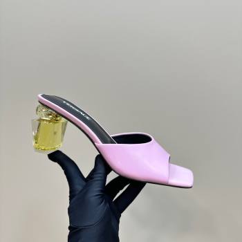 Versace Patent Leather Slides Sandal with Bottle Heel Purple 2024 1122 (MD-241122114)