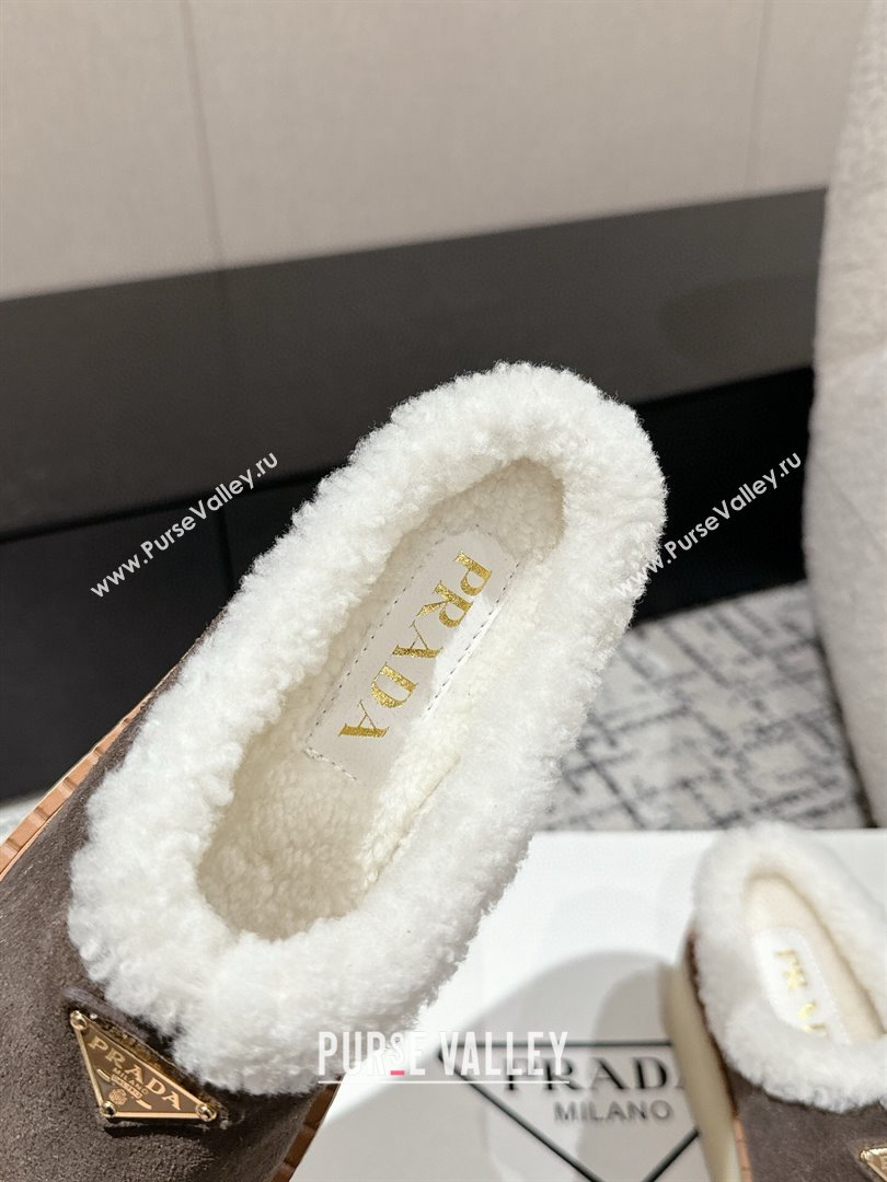 Prada Suede and Wool Platform Mules Grey2 2024 1S715N (KER-241122058)