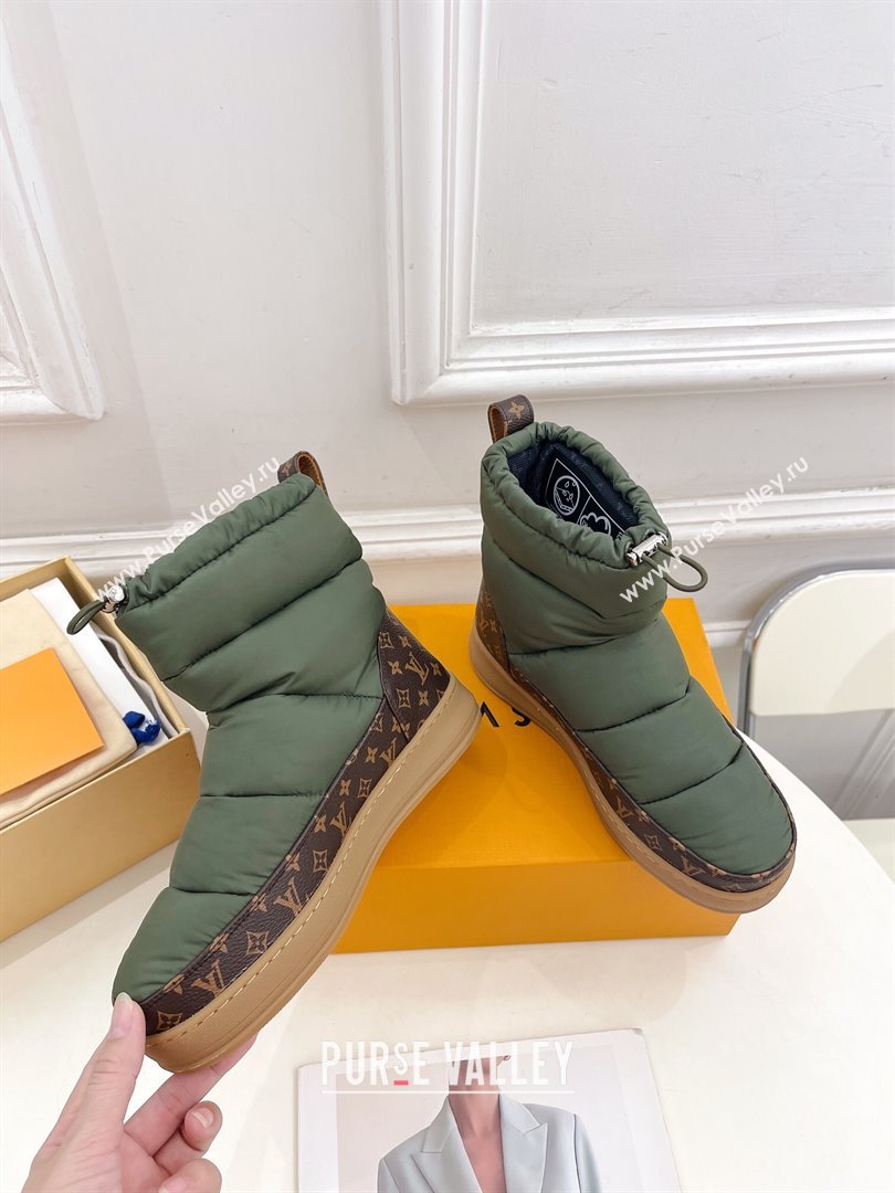 Louis Vuitton LV Cloud Ankle Boots in Nylon and Monogram canvas Green 2024 1ADD4Q (MD-241122066)