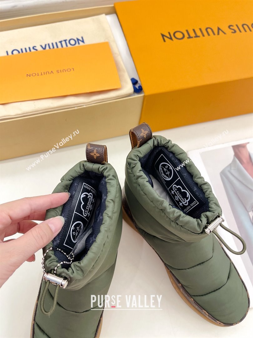 Louis Vuitton LV Cloud Ankle Boots in Nylon and Monogram canvas Green 2024 1ADD4Q (MD-241122066)