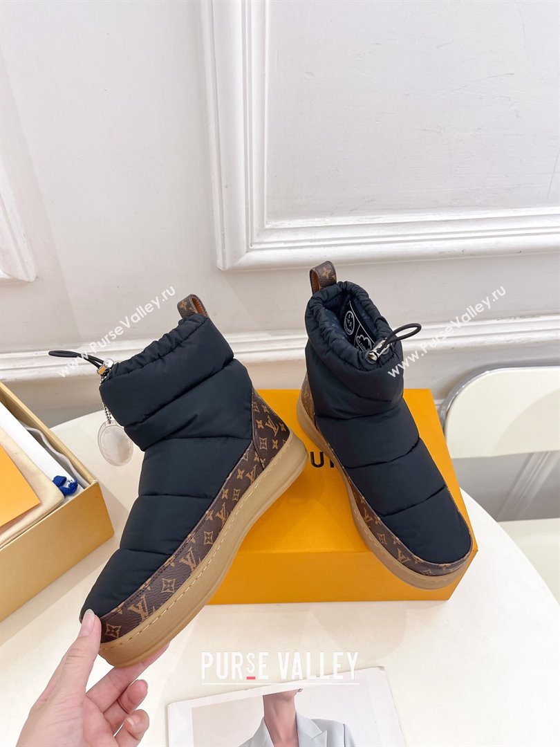 Louis Vuitton LV Cloud Ankle Boots in Nylon and Monogram canvas Black 2024 1ADD4Q (MD-241122068)