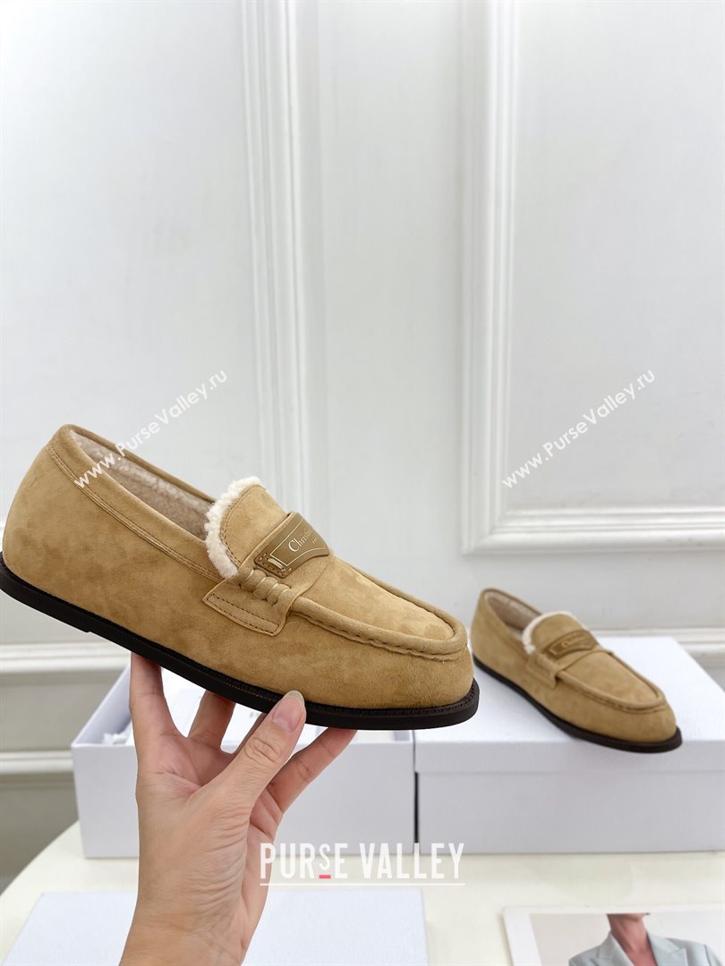 Dior Boy Flat Loafers in Suede and Wool Beige 2024 (MD-241122035)