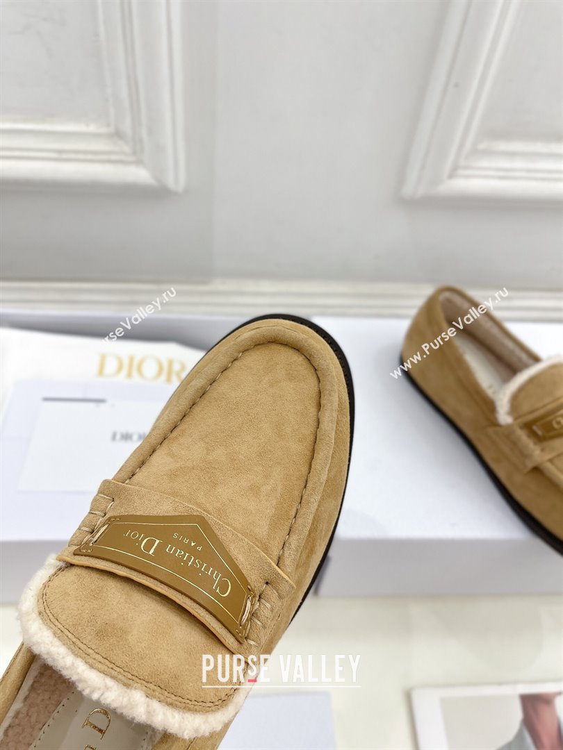 Dior Boy Flat Loafers in Suede and Wool Beige 2024 (MD-241122035)