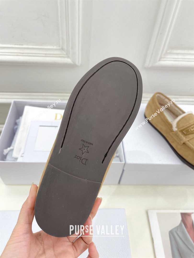 Dior Boy Flat Loafers in Suede and Wool Beige 2024 (MD-241122035)