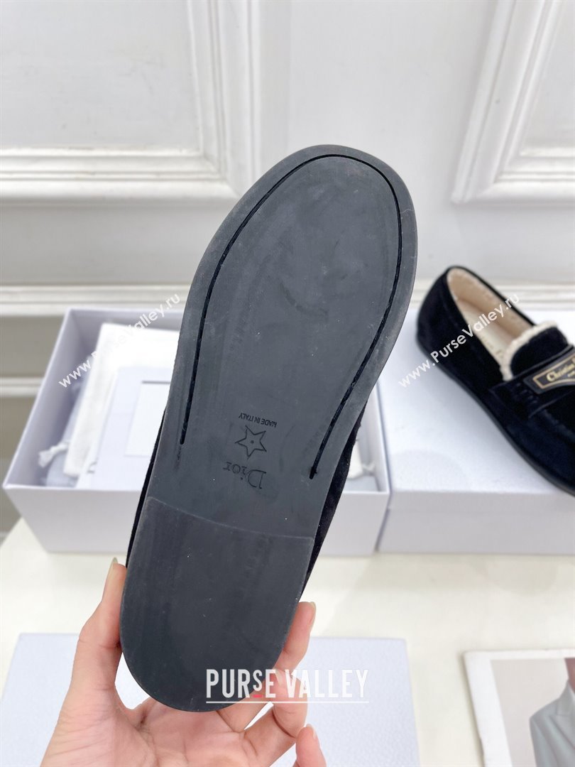 Dior Boy Flat Loafers in Suede and Wool Black 2024 (MD-241122036)