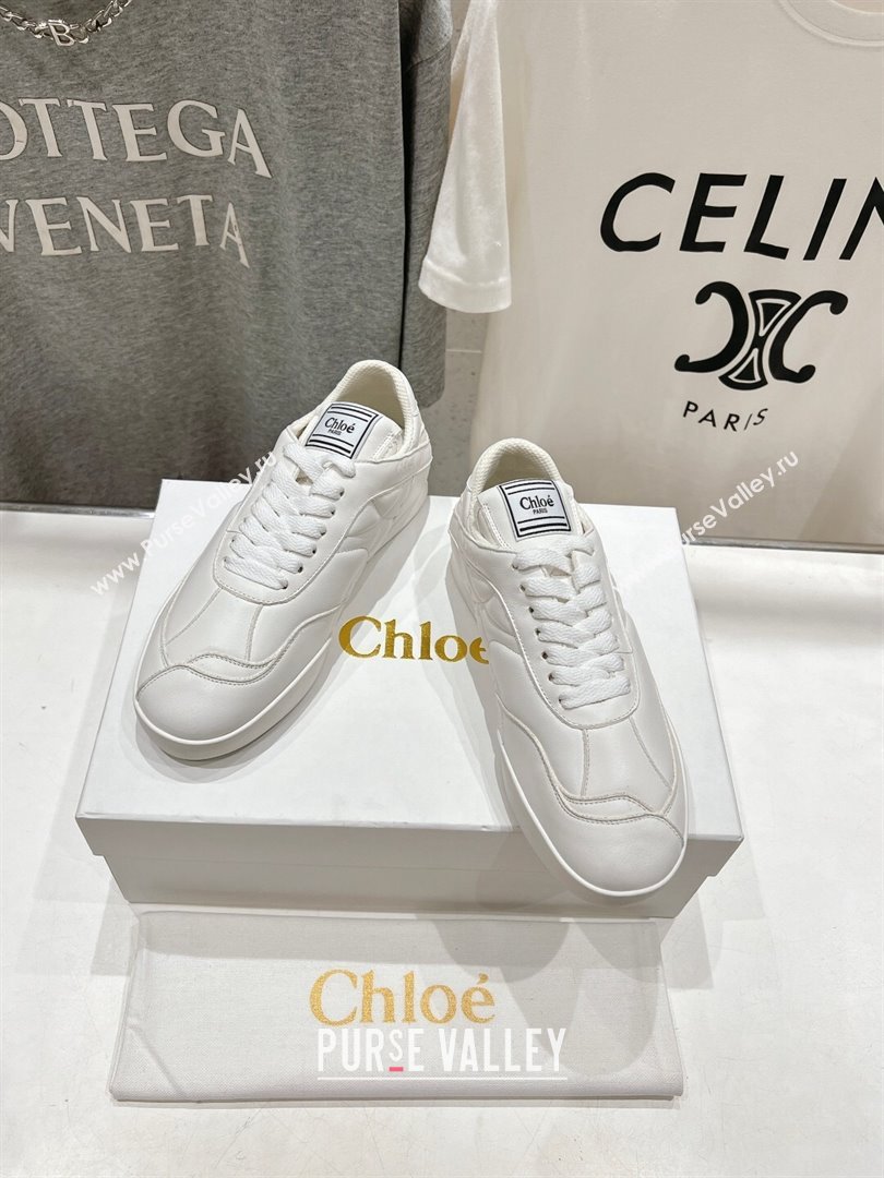 Chloe Kick Sneakers in Calfskin Leather White 2024 (MD-241122093)