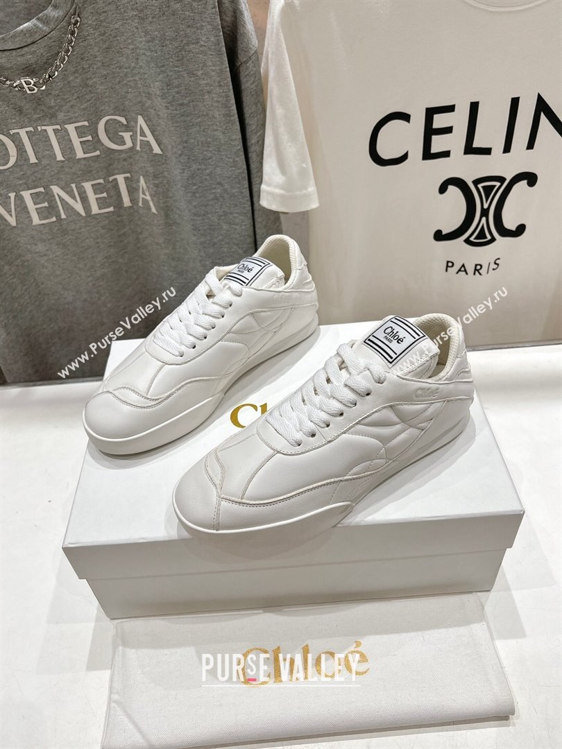 Chloe Kick Sneakers in Calfskin Leather White 2024 (MD-241122093)