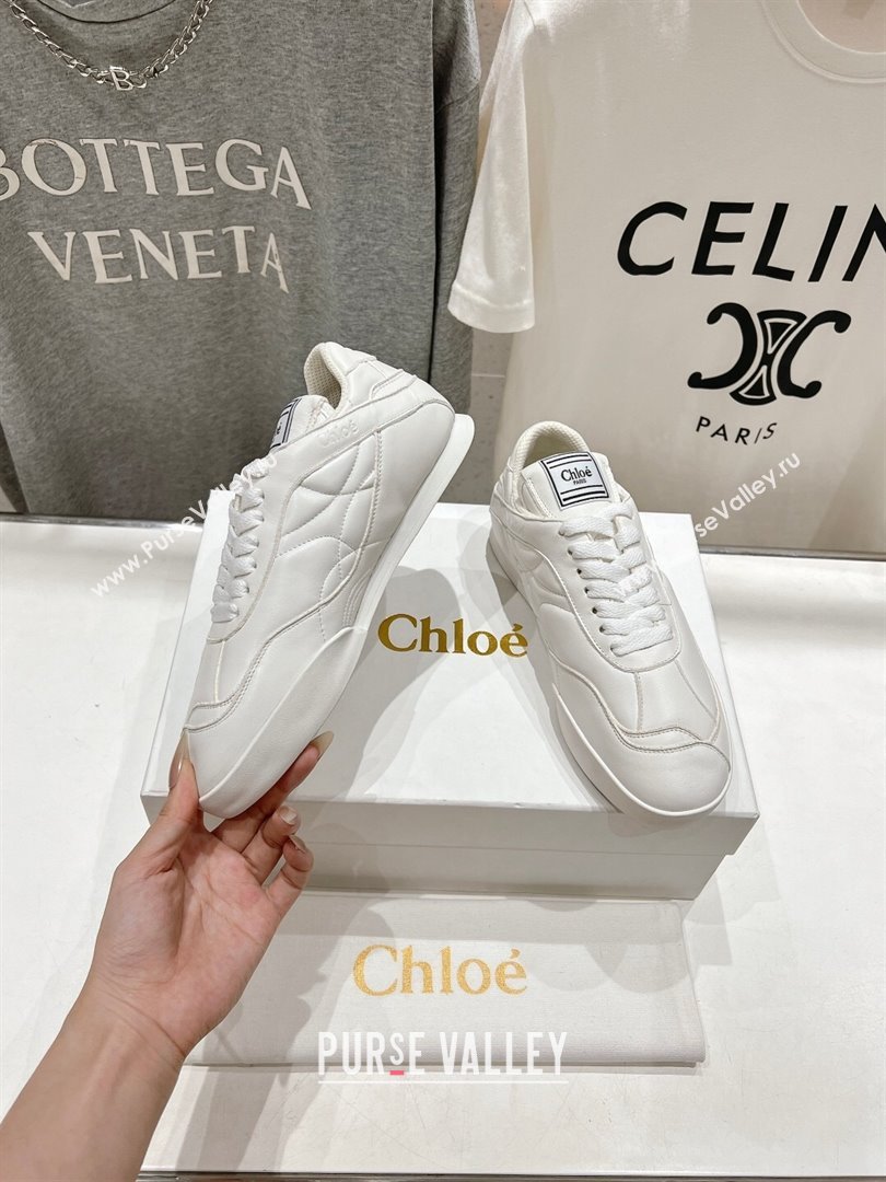 Chloe Kick Sneakers in Calfskin Leather White 2024 (MD-241122093)