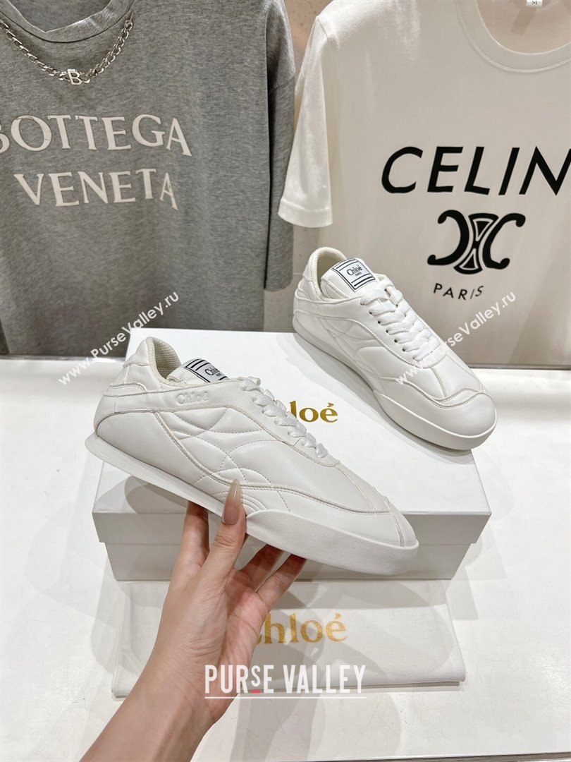 Chloe Kick Sneakers in Calfskin Leather White 2024 (MD-241122093)