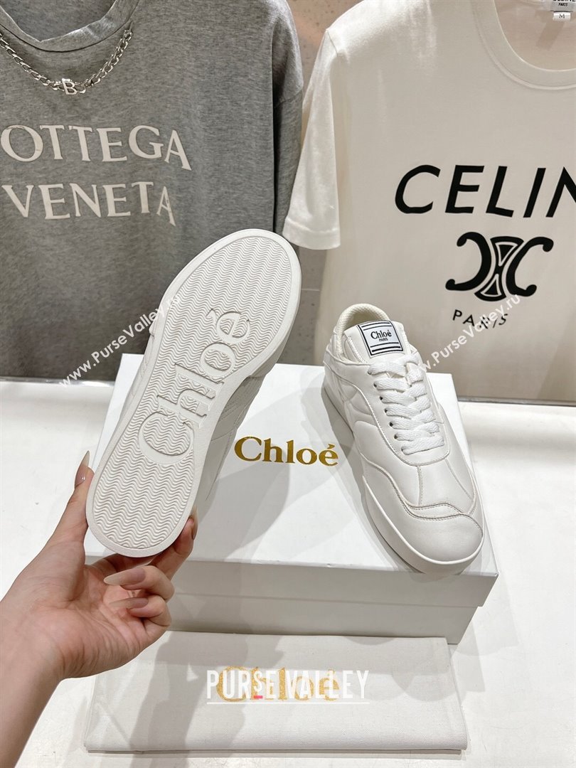 Chloe Kick Sneakers in Calfskin Leather White 2024 (MD-241122093)