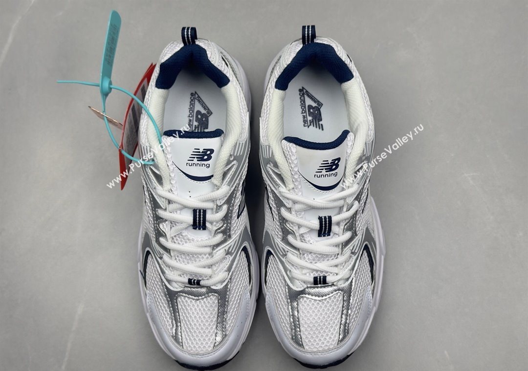 New Balance 530 Sneakers in Mesh and Leather White/Silver2 2025 0711 (13-250711019)