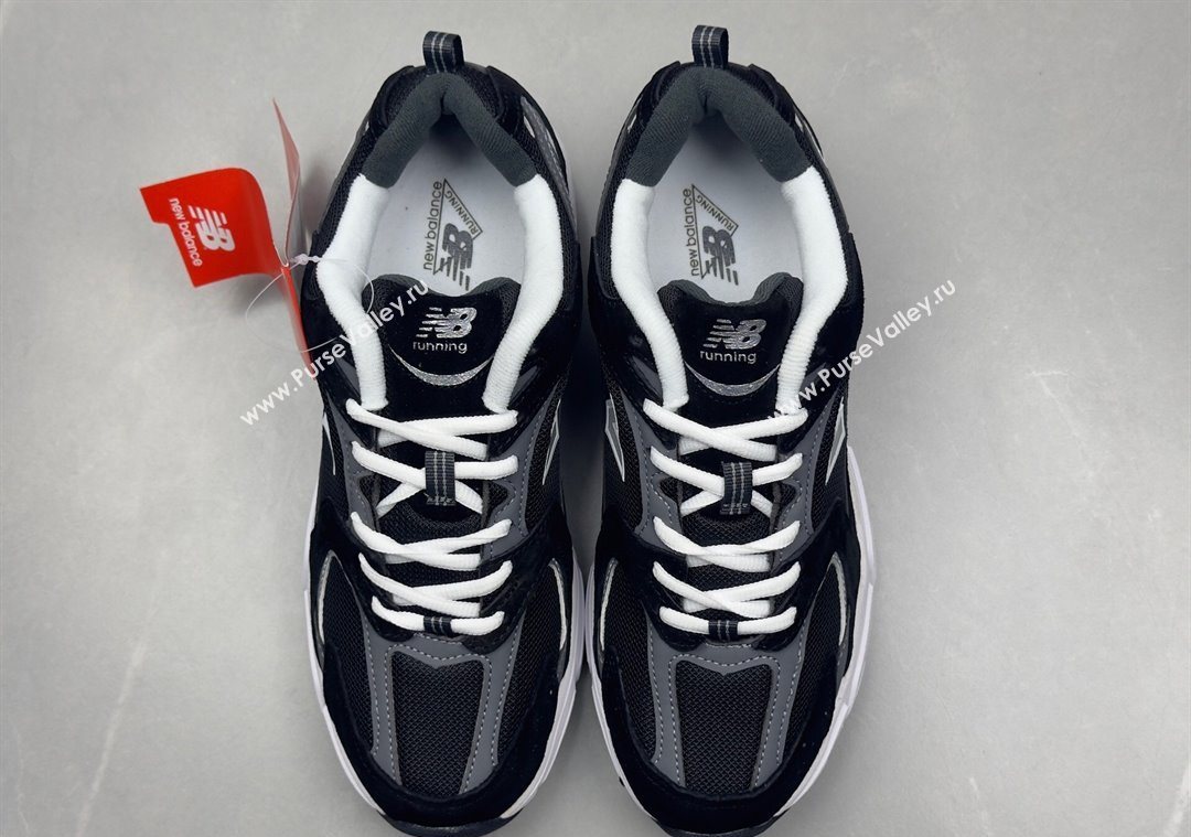 New Balance 530 Sneakers in Mesh and Leather Black/White 2025 0711 (13-250711021)