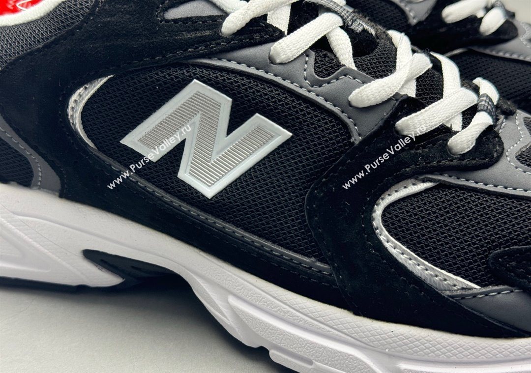 New Balance 530 Sneakers in Mesh and Leather Black/White 2025 0711 (13-250711021)