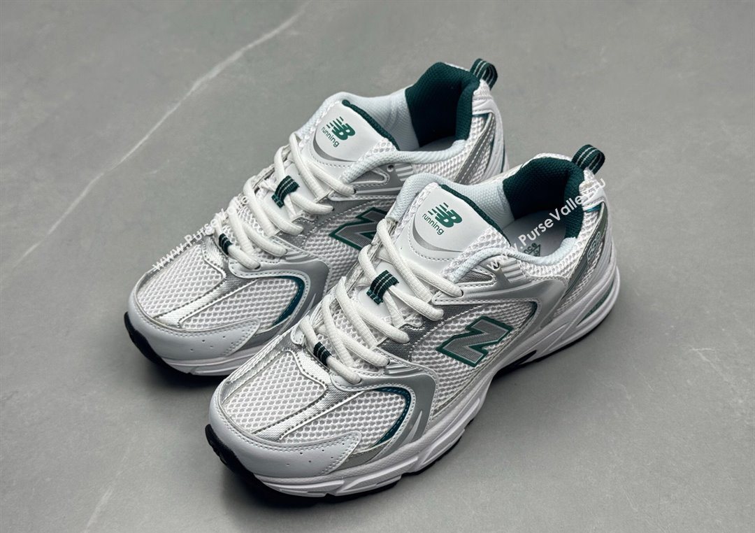 New Balance 530 Sneakers in Mesh and Leather White/Green 2025 0711 (13-250711022)
