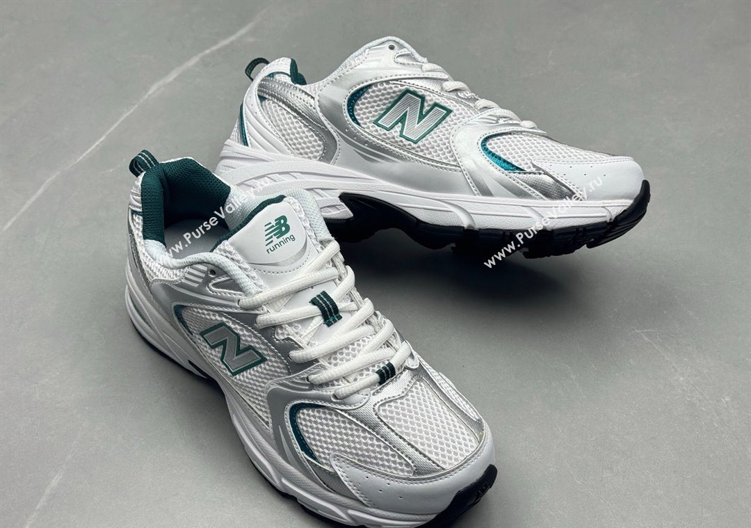 New Balance 530 Sneakers in Mesh and Leather White/Green 2025 0711 (13-250711022)